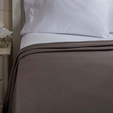 Serenity Grey Twin Cotton Woven Blanket 90